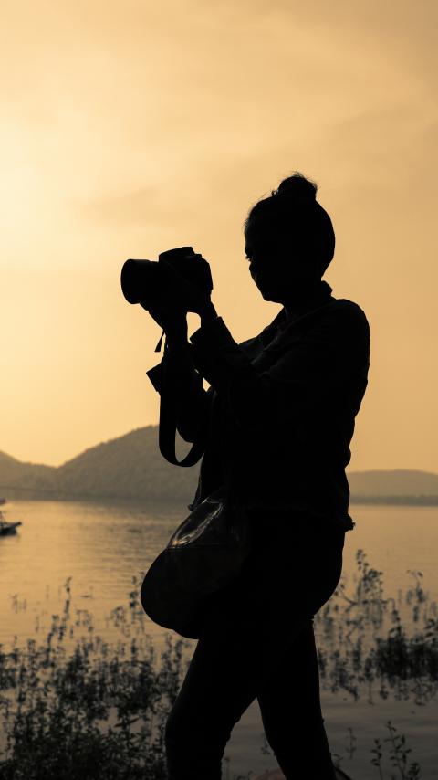 Silhouette of a Photographer at Chandil Dam